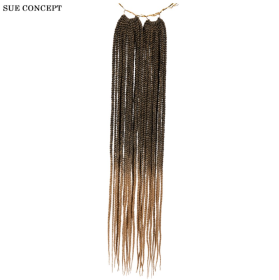 Box Braids Crochet Hair Medium Box  Braid Pre-Looped (Color: Black)