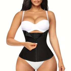 Zipper Tummy - Slim Waist Trainer Shapewear Daily Certified High - Compression (Option: Black-S)