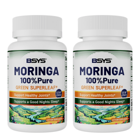 BSYS Moringa Capsules Antioxidant & Anti-Inflammatory Support Blood Sugar Health Aid Cholesterol Balance Formula Heart Wellness Support Immune Bo (Option: 2PCS)