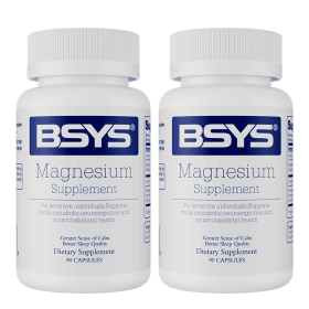 BSYS Magnesium Supplements Sleep & Anxiety Relief Aid Muscle Relaxation Support Heart Health & Blood Sugar Balance Formula Cognitive Function Enh (Option: 2PCS)